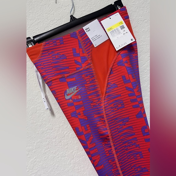 Nike Fast Women’s Running High Rise 7/8 Length Leggings Size S Orange DQ0848-891 - Picture 6 of 10